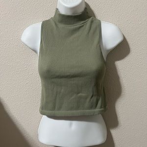 Zara ribbed crop turtle neck tank